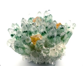 Crystal Chlorite with Quartz - Giant Crystal Quartz - Green Yellow Quartz