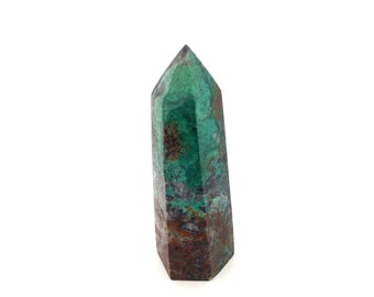 Chrysocolla Crystal Tower Point - Chrysocolla Crystal Stone - Peruvian Turquoise Crystal Towers