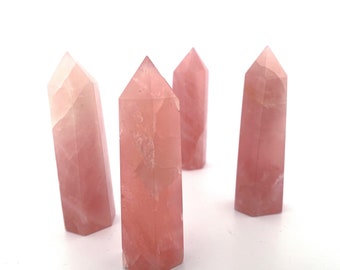 Rose Quartz Crystal Tower Points - Madagascar Rose Quartz