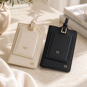 Funda de pasaporte de cuero personalizada y etiqueta de equipaje, regalo de luna de miel para pareja, regalo de boda para pareja.