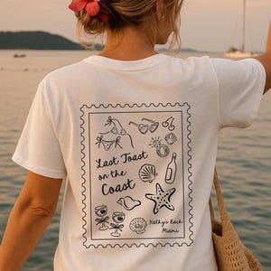 Custom Last Toast on The Coast Bachelorette Shirt, Personalized Beach Bach Party Tee, Bride Squad Outfit, Coastal Bridal Party Tshirts