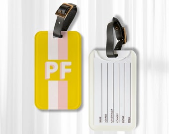 Custom Luggage Tag with Initials, Shadow Monogram Carry-on Luggage for Mr and Mrs, Personalized Luggage Tag Honeymoon Travel Gift