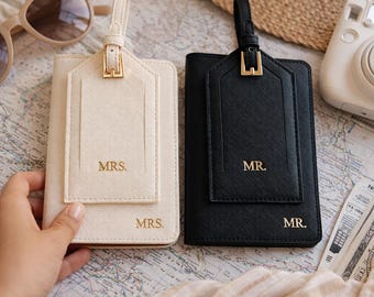 Mr & Mrs Passport Cover and Luggage Tag | Honeymoon Gift