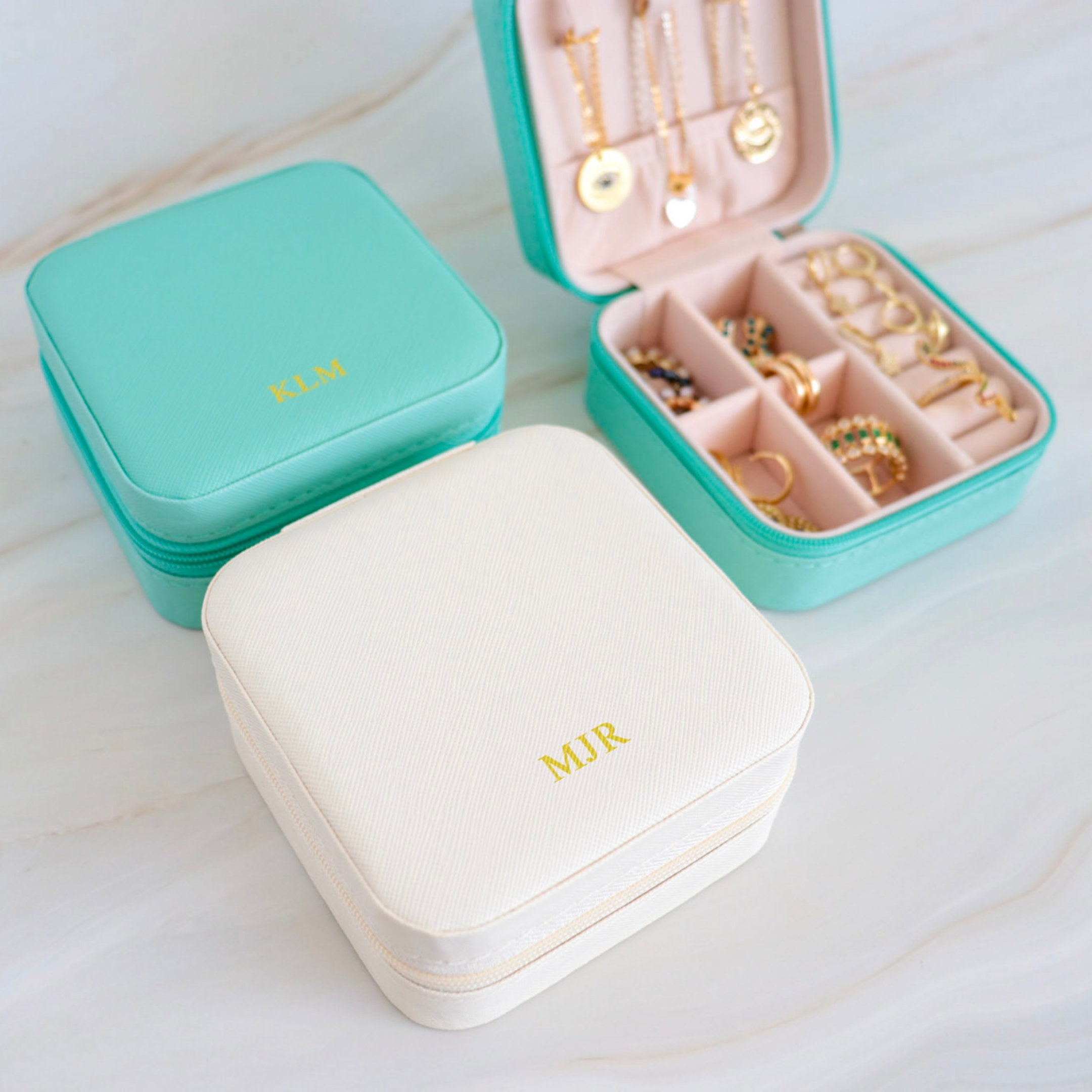 Caja de joyería de viaje personalizada para dama de honor Etsy Caja de joyería de viaje personalizada para dama de honor Etsy