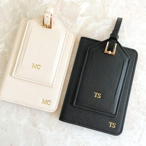 Personalisierte Leder Passhalter und Gepäckanhänger Set, Mr und Mrs Passport Cover und Gepäckanhänger Flitterwochen Geschenk, Hochzeitsgeschenk für Paare