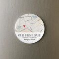 Personalized Our First Date Map Fridge Magnet, Custom Coordinates Magnet, City Map Anniversary Gift, Wedding Map Favor Magnet, Where We Met product logo