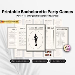 Bachelorette Party Games Printable, Bridal Shower Games Template, Bachelorette Weekend Drinking Games, Hen Party Games Instant Download