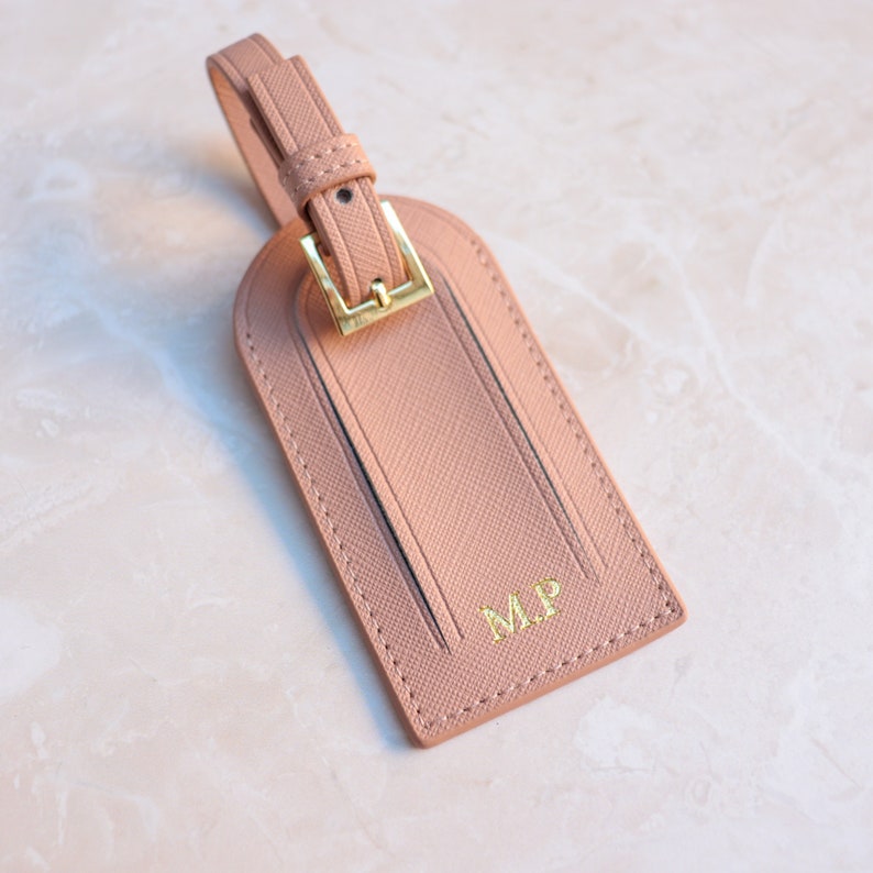 Set of personalized leather luggage tags, custom bulk luggage tags wedding favor, monogram groomsmen gift, carry-on label name for women image 5