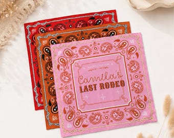 Custom Last Rodeo Bachelorette Bandana: Personalized Cowgirl Party Favor