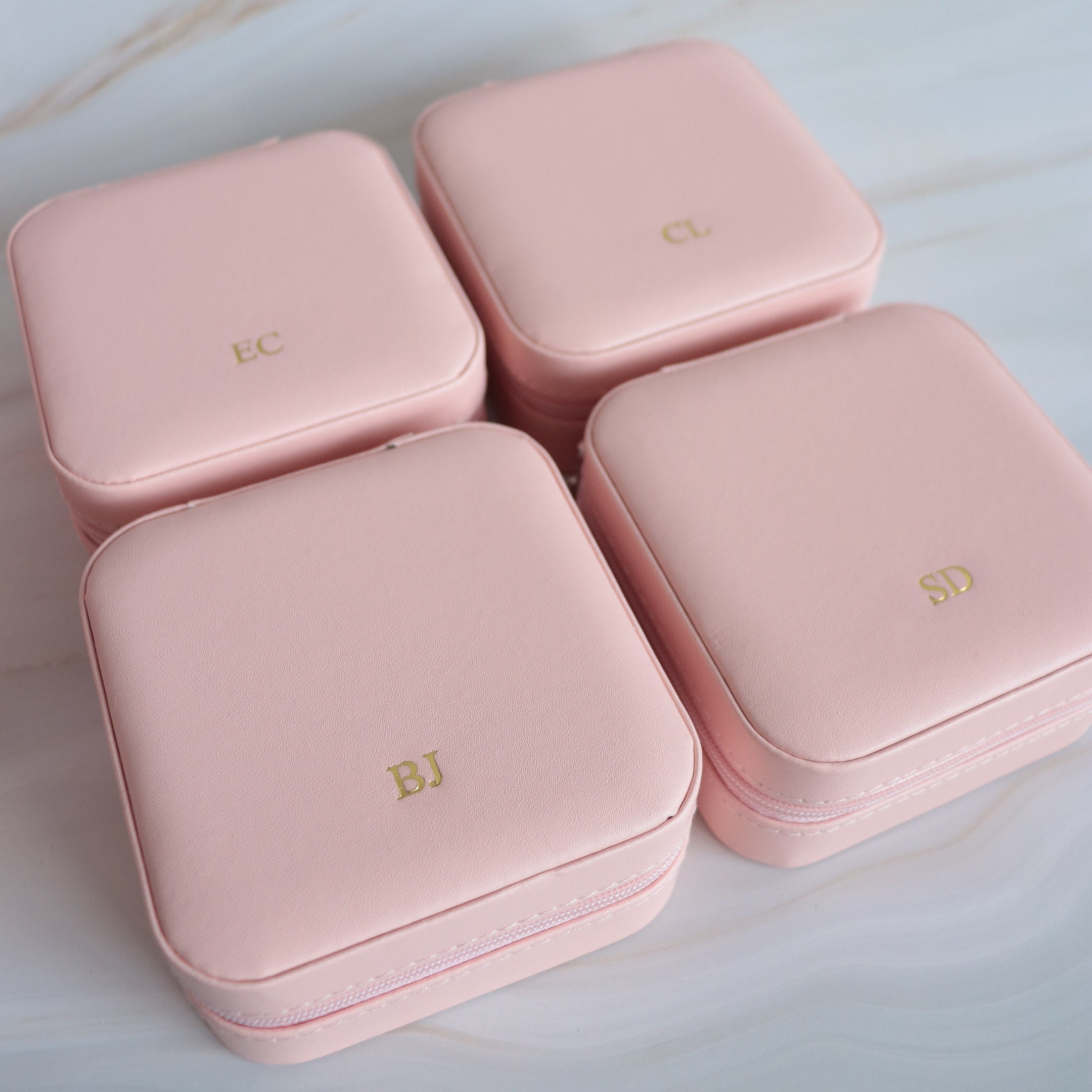 Set of travel jewelry cases for bridesmaid gifts personalized Etsy