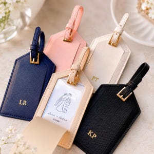 Leather Luggage Tags Personalized With Inserted Cards, Custom Bulk Luggage Tags, Luggage Tags Wedding Favor, Destination Wedding Favors