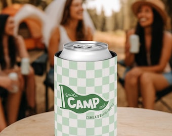 Personalized Camp Bride Bachelorette Can Koozie: Lake Party Favor
