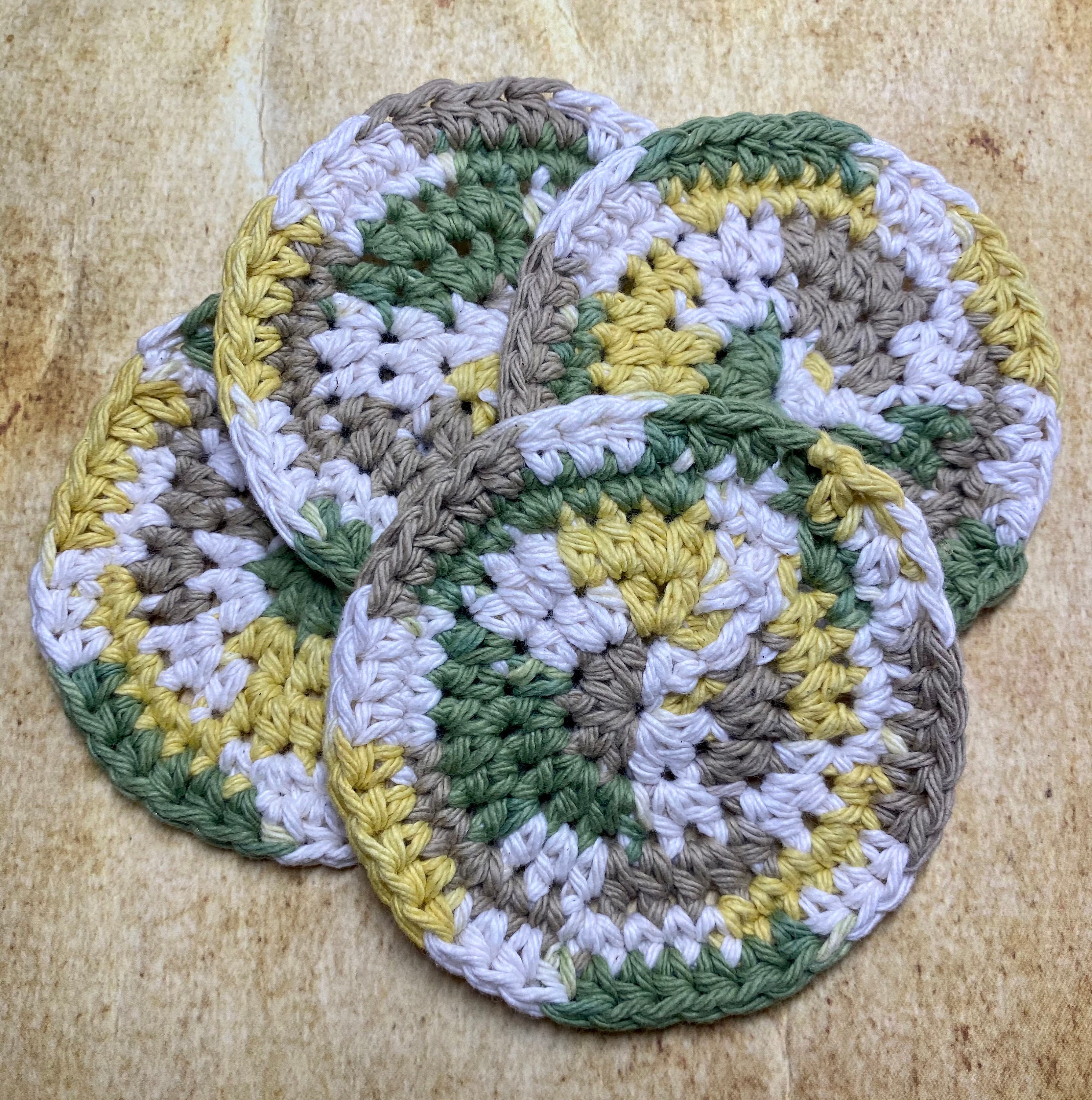 Aesthetic Crocheted Coasters set of 4 Etsy