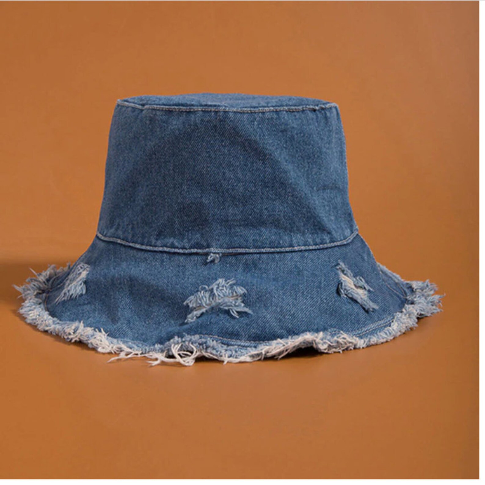 New Vintage Bucket Hat hole denim fisherman's Hat Etsy
