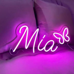 Placa de neon com nome personalizado, placa de nome de berçário, neon personalizado, placa de nome de LED, iluminação de neon, presentes para adolescentes, decoração de parede de neon, luzes de neon