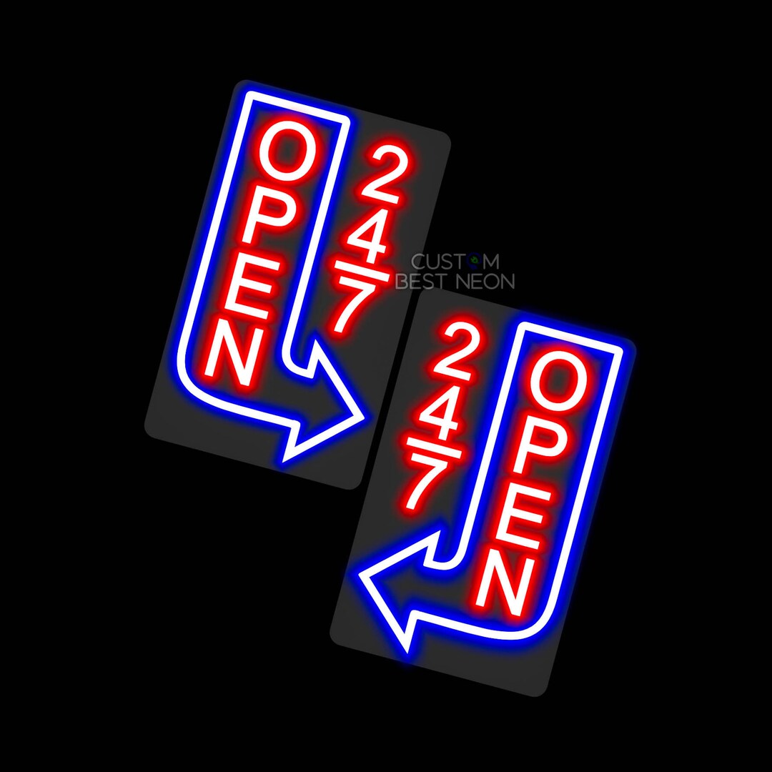 Open 24 7 Neon Sign Neon Open Sign Led Sign for Business Open Etsy