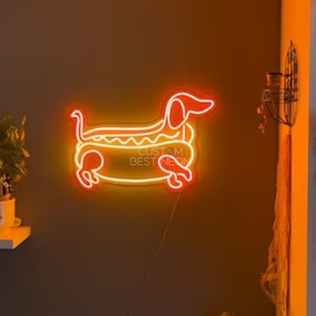 Sausage Dog Leds Dachshund Neon Sign Animal Dog Led Lights Etsy