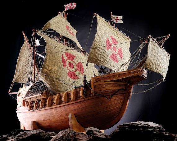 Spanish Model Tall Ship Boat Replica Completed - Office decor Handcrafted model ship - Christopher Columbus - Great Gift house decoration