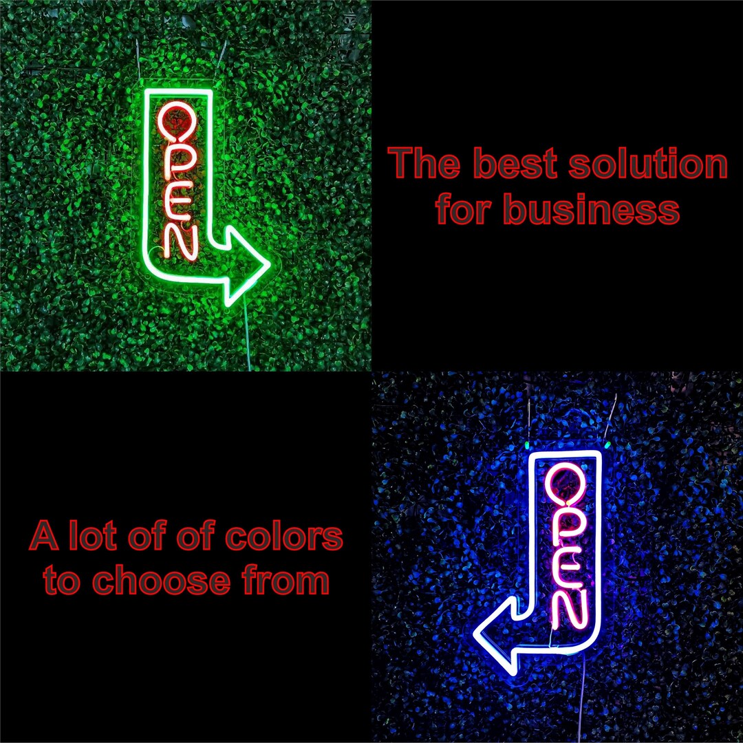 Light up Arrow Sign Vertical Open Sign Neon Light Storefront Etsy Canada