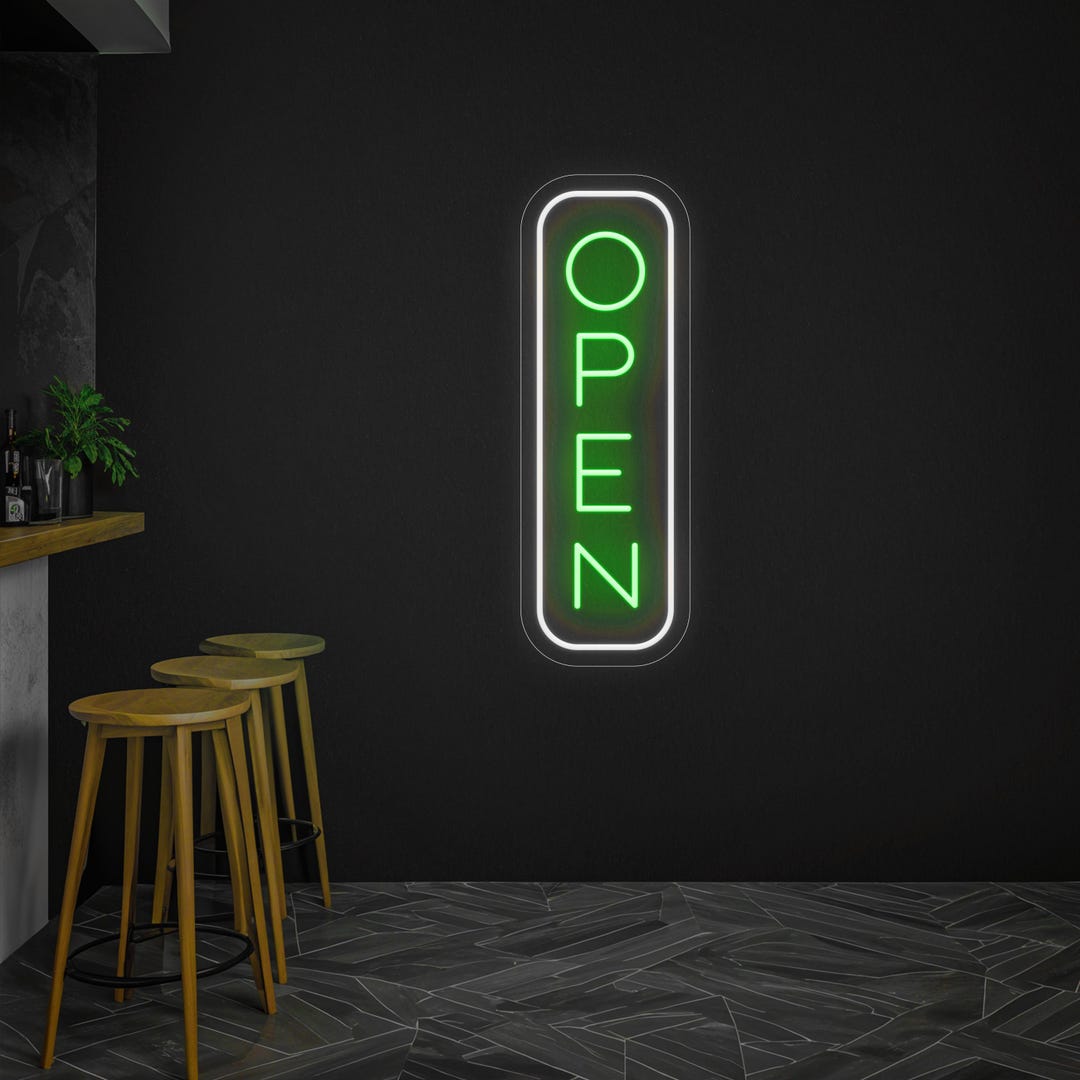 Vertical Led Battery Open Neon Sign, Custom Battery Powered Sign ...