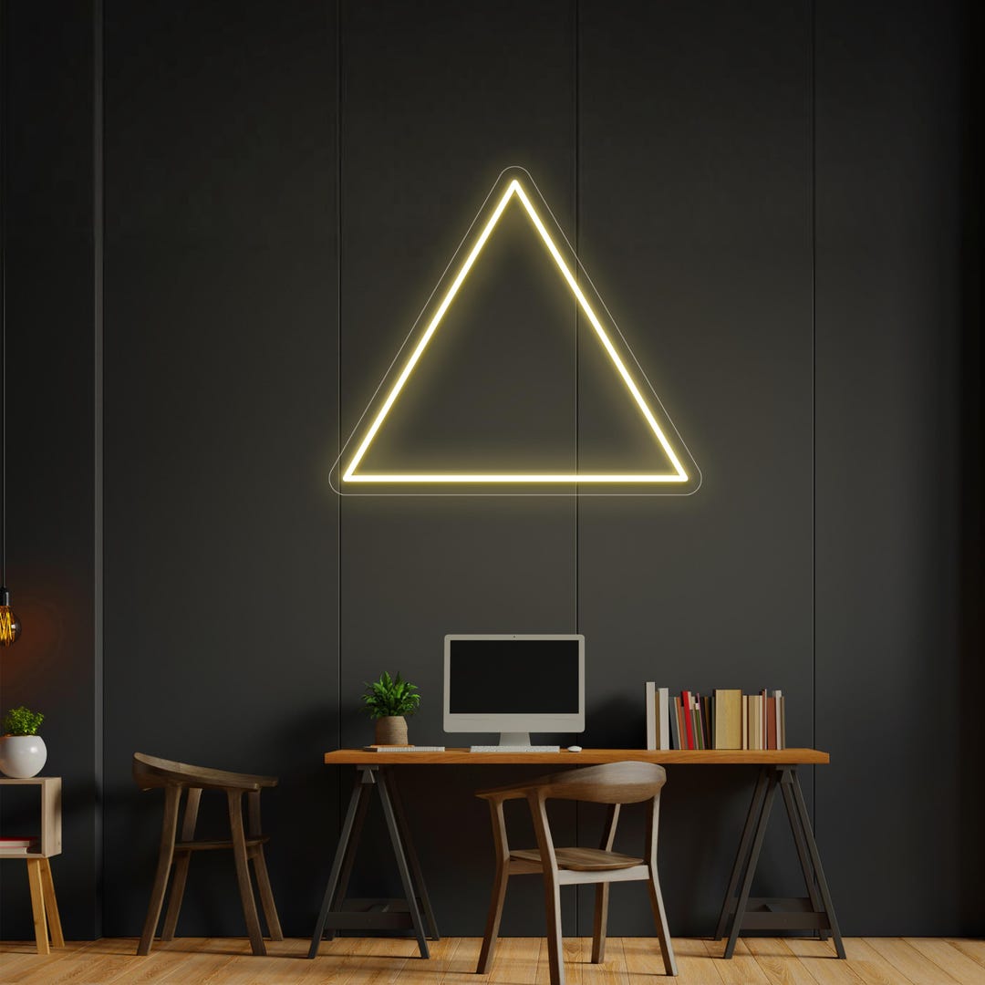 Triangular Neon Sign Luxury Triangle Neon Sign, Modern Geometric LED Wall Art, Custom ...