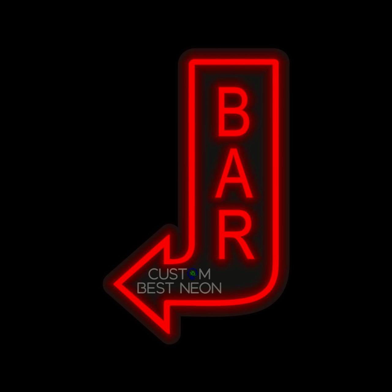 Neon Bar Sign for Home Bar With Arrow Neon Sign Custom Bar Etsy