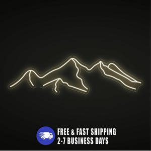Mountain Neon Sign, Mountains Led Sign, Mountain Wall Art Light Up, Mountain Wall Lights, Mountains Wall Decor Multi Colors, Birthday Gift