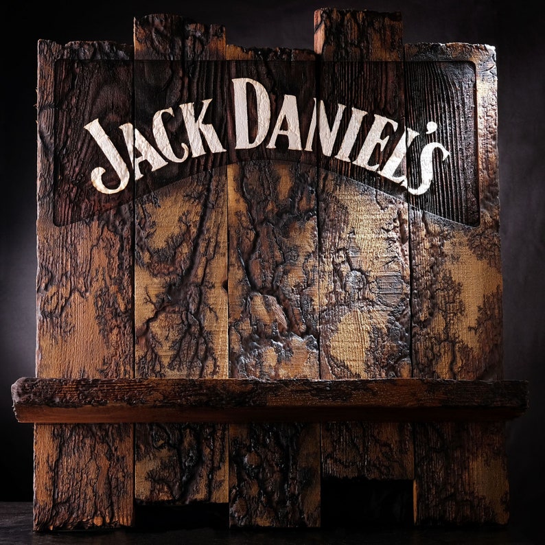 Kitchen Counter Bar Art. Alcohol Shelf Bar Decor. Jack Daniels Etsy