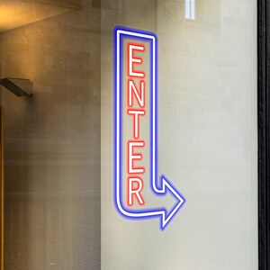 Enter Neon Sign, Storefront Neon Lights, Waterproof LED Neon, Outdoor ...