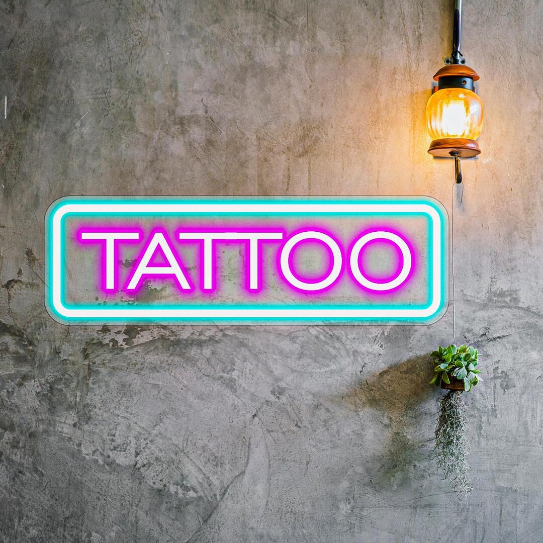 HEVMEVENI Tattoo Studio Neon Sign, Tattoo Parlor Neon Light Decor per Tattoo Salon Party Bar Sign Man Cave Garage Decor Custom Shop Sign