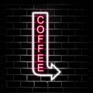 Letreiro de luz neon para café, letreiro de seta neon para café, letreiro de neon LED para café, letreiro de neon LED para café, bar, restaurante, decoração de parede personalizada para cafeteria