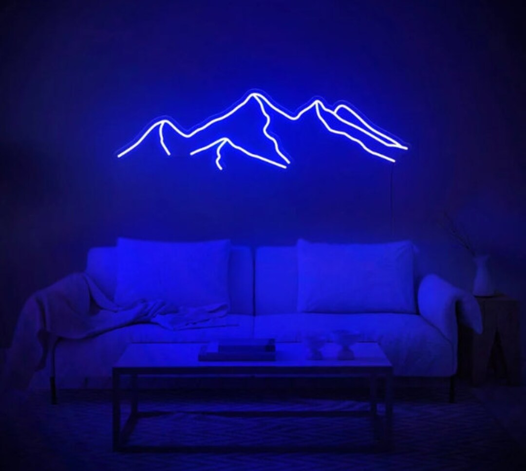 Mountains Neon Sign Mountain Led Sign Mountain Wall Art Neon Etsy