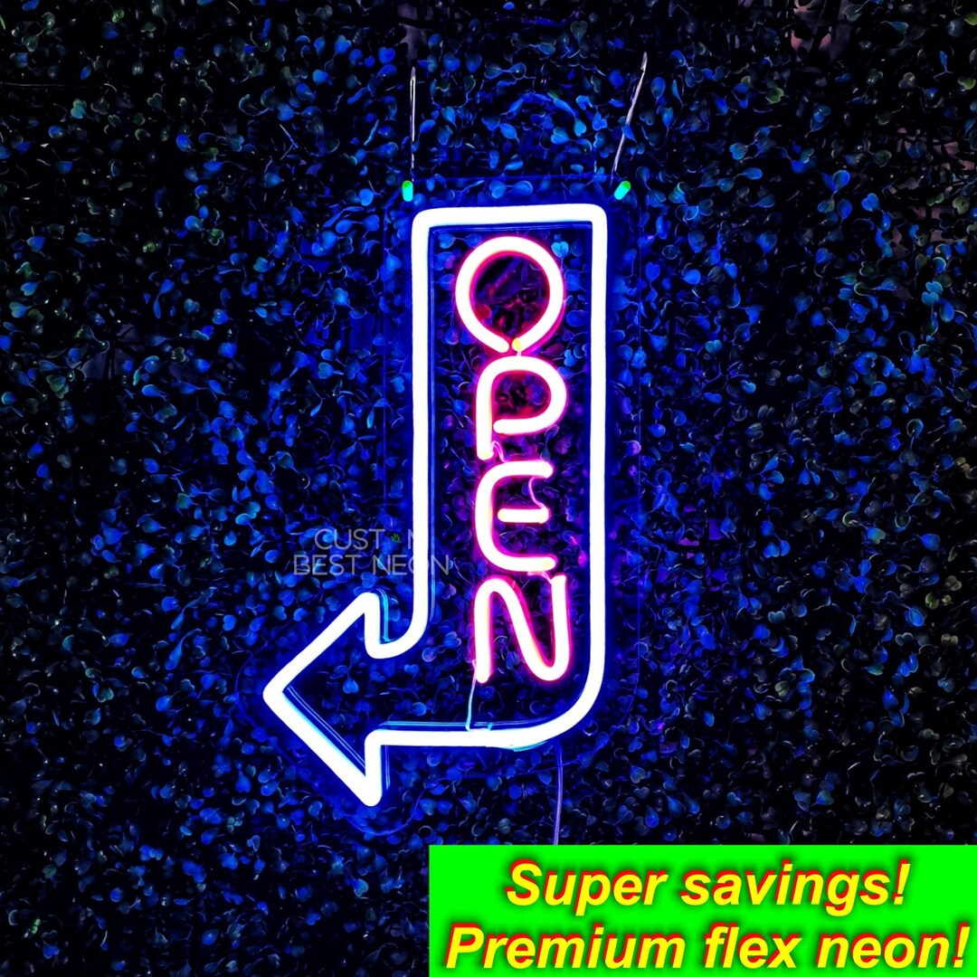 Neon Outdoor Open Sign Waterproof LED Neon for Businesses, Large
