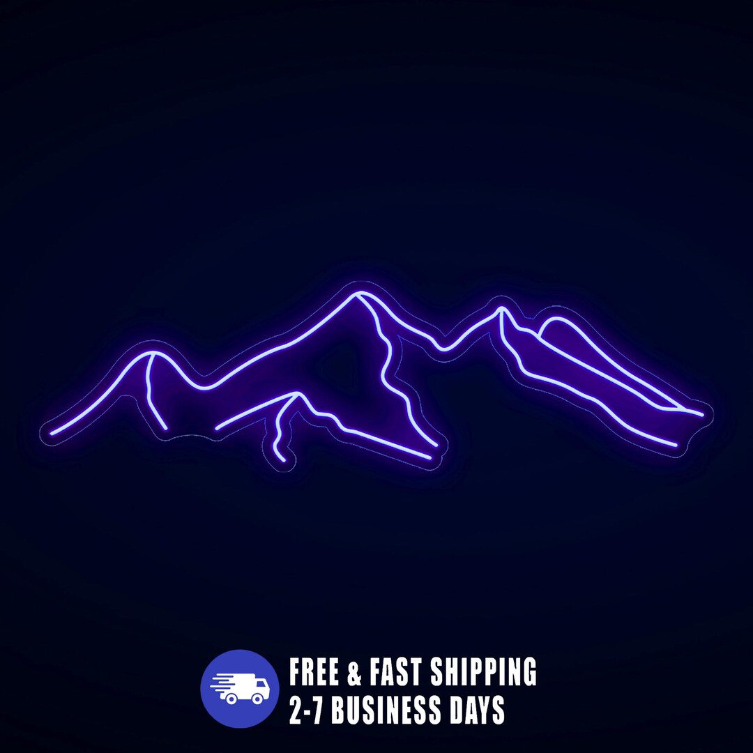 Battery Operated Led Mountains Wall Art, Battery Powered Neon Sign ...
