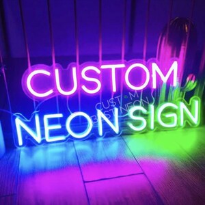 Letrero LED personalizado con nombre y luz de neón para niños, letrero de neón personalizado con diferentes fuentes, letrero de luz para guardería, letrero de texto de neón, regalo de cumpleaños, letrero de neón para boda
