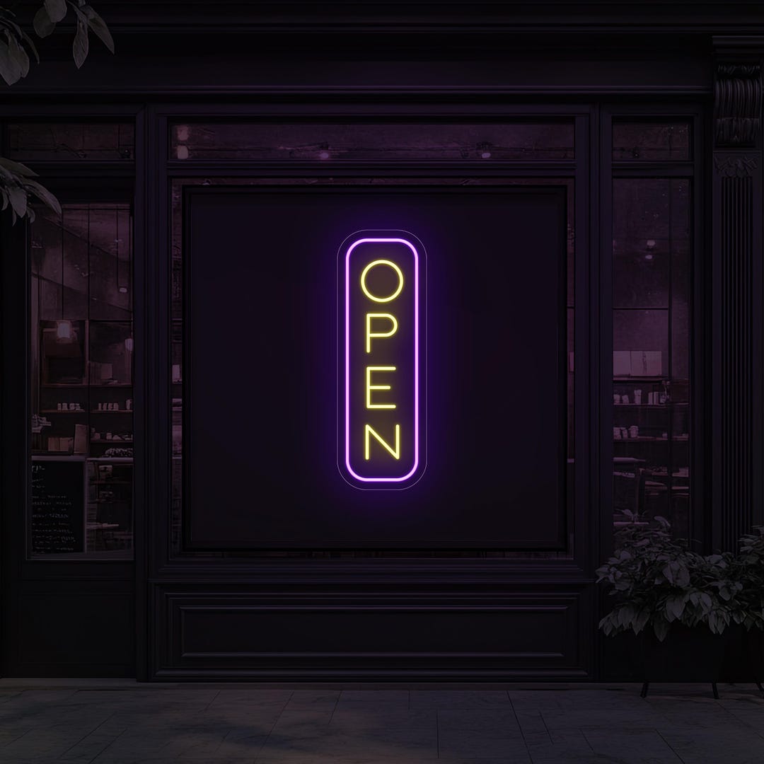 Neon Outdoor Vertical Open Sign, Waterproof LED Neon for Businesses ...
