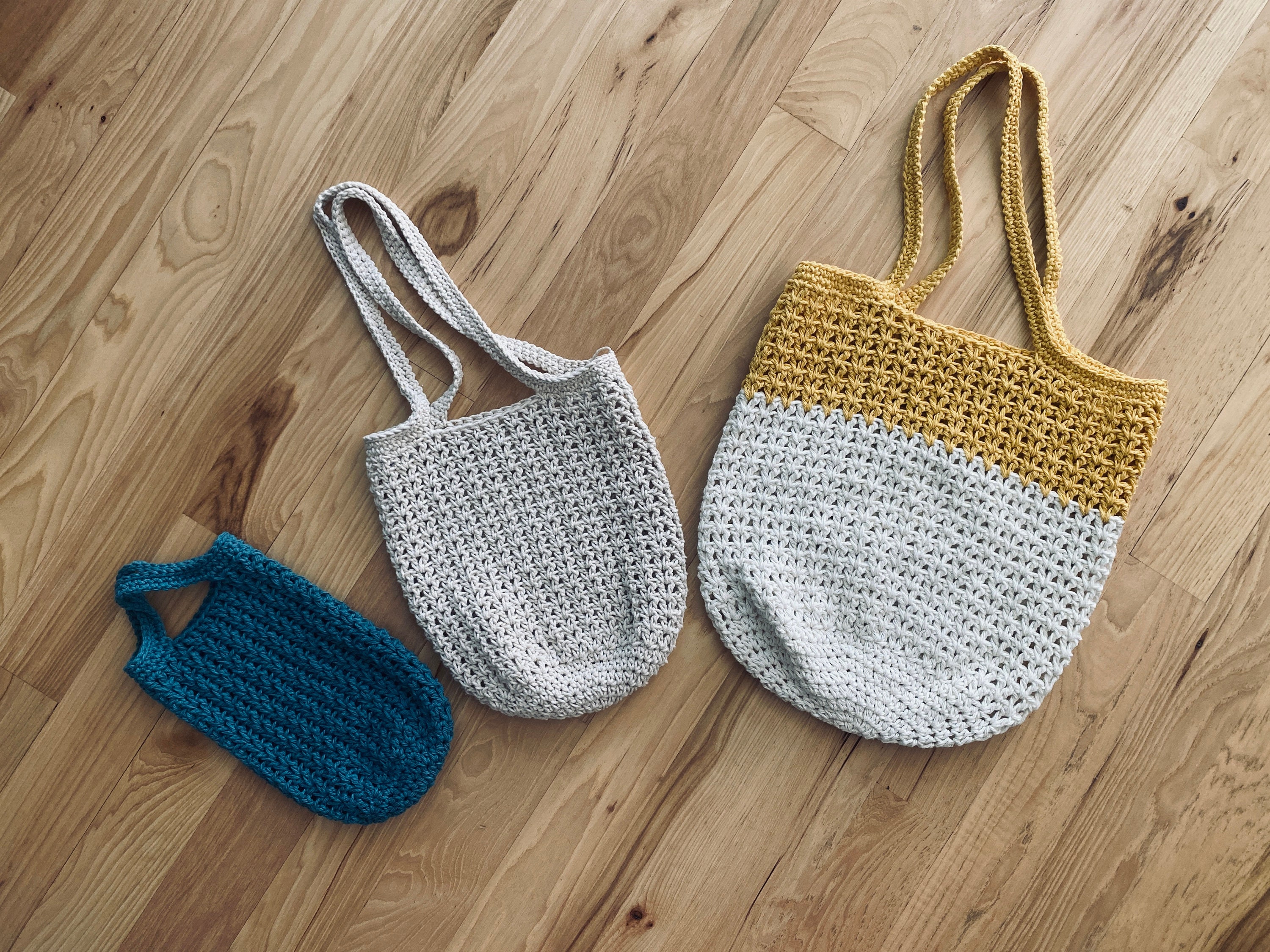 40 Market Bag Crochet Patterns for Reusable Totes, Mesh Shoppers, and Everyday Carryalls 34 Crochet Market Bag Trio Pattern: Reusable Cotton Totes
