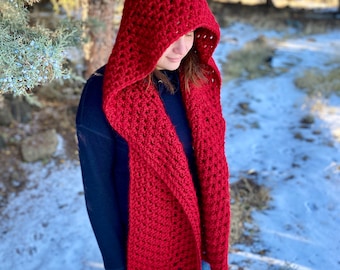 PDF Crochet Pattern - Hooded Super Scarf