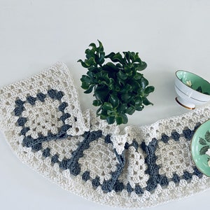 Granny Square Crochet Table Runner Pattern: Easy Home Decor (PDF Pattern)