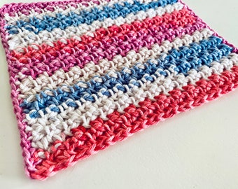 Single Cluster Washcloth Instant Download PDF Pattern, Includes Chart, Crochet Reusable Dishcloth, Natural Fibers, Craft Fair Best Seller