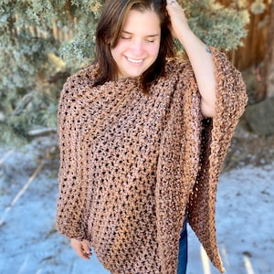 PDF Crochet Pattern - Ginger Snap Poncho