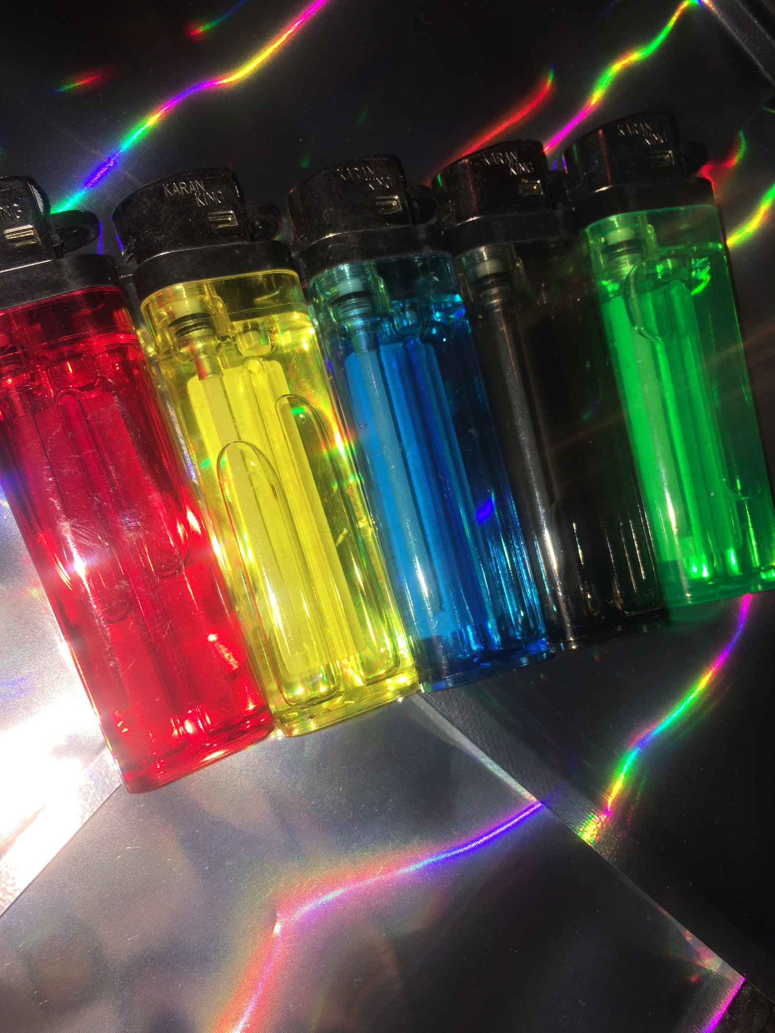 Pack of 5 Lighters Assorted Colours Etsy