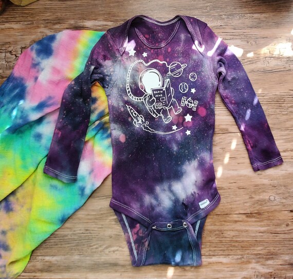 Baby Onesie Space Onesie Galaxy Onesie Stars Onesie Tie Etsy