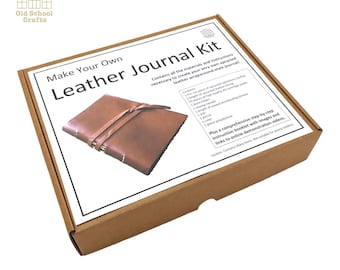 Make Your Own Leather Journal Kit - wraparound leather notebook making kit