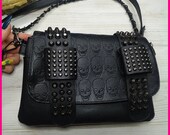 Gothic skull Pattern Leather Shoulder Bags, Punk Crossbody Bags, Day Of The Dead Shoulder Bag,sugar skull Crossbody bag, skull purse wallet