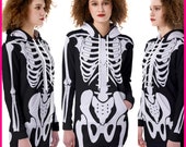 Halloween Skeleton skull dress hoodie, Halloween sweatshirt, skeleton dress, skull bone dress hoodie day of the dead skull dress hoodie