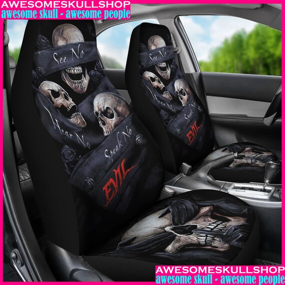 See No Hear Speak Evil Skull Car Seat Cover Uk See No Hear Speak Evil Skull Car, Skull Car Seat Covers Uk