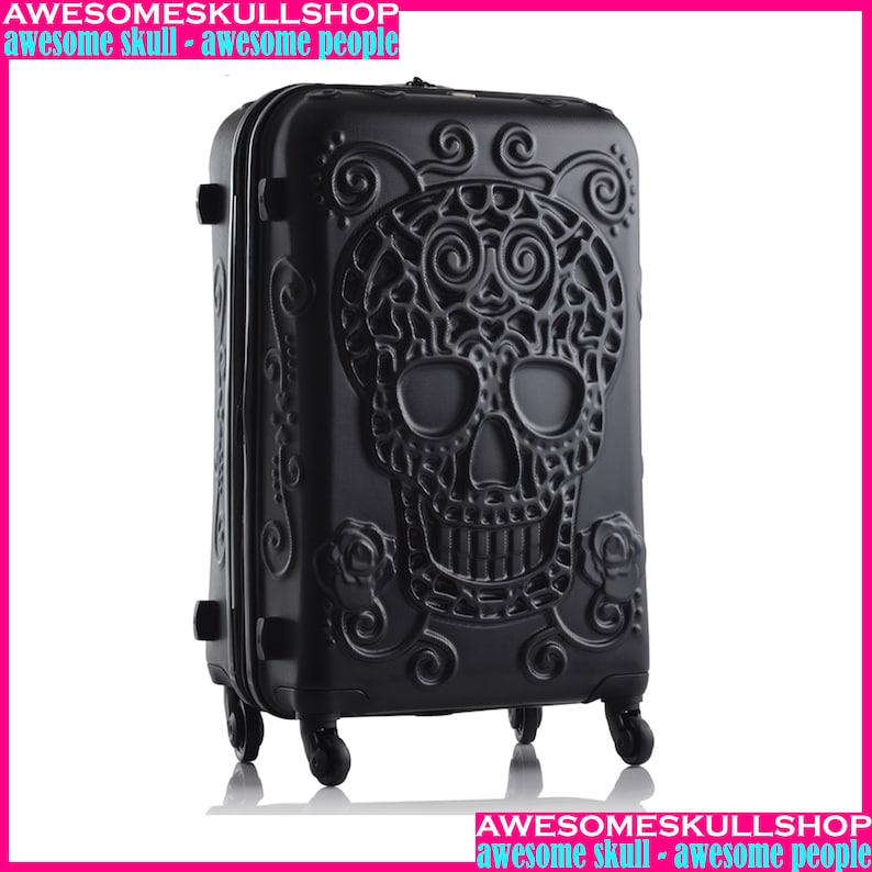Sugar Skull Luggage Suitcase Sugar Skull Suitcase Sugar Etsy