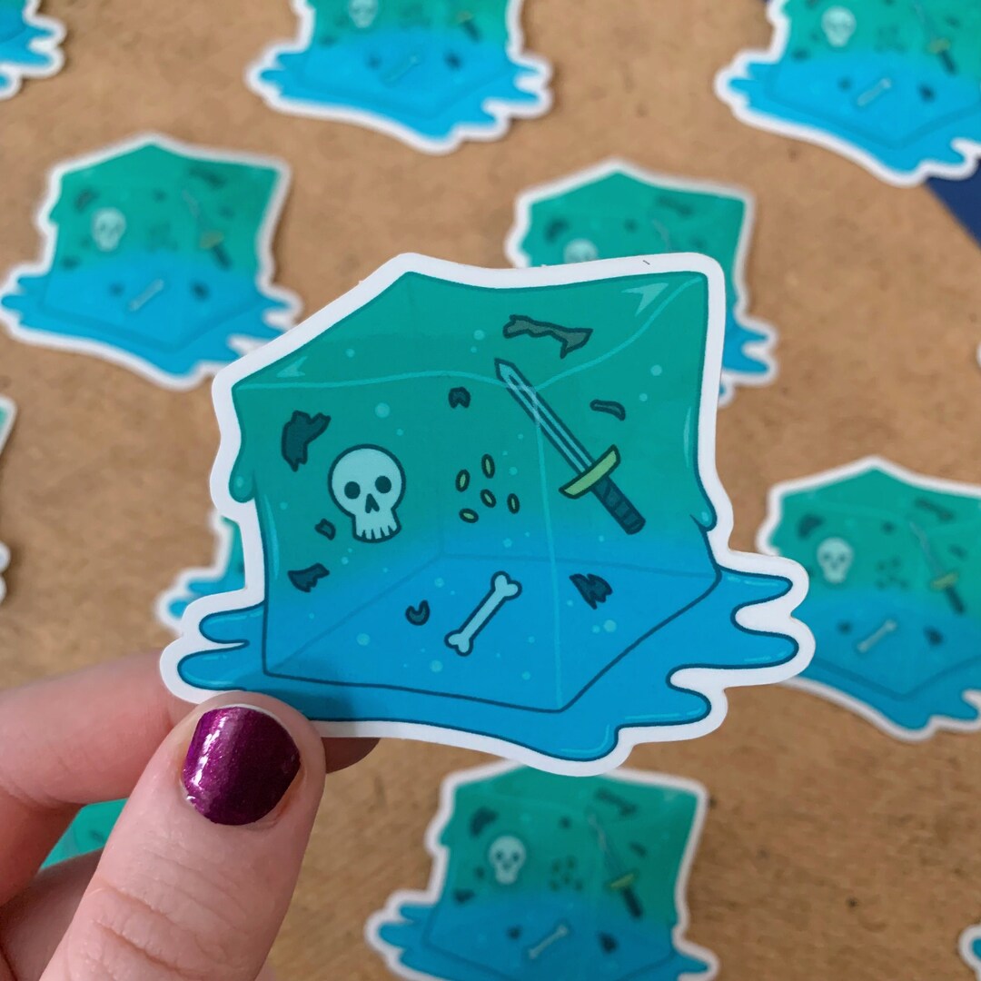 Gelatinous Cube Sticker D&D 3x3 Clear Slime Sticker Dnd Etsy