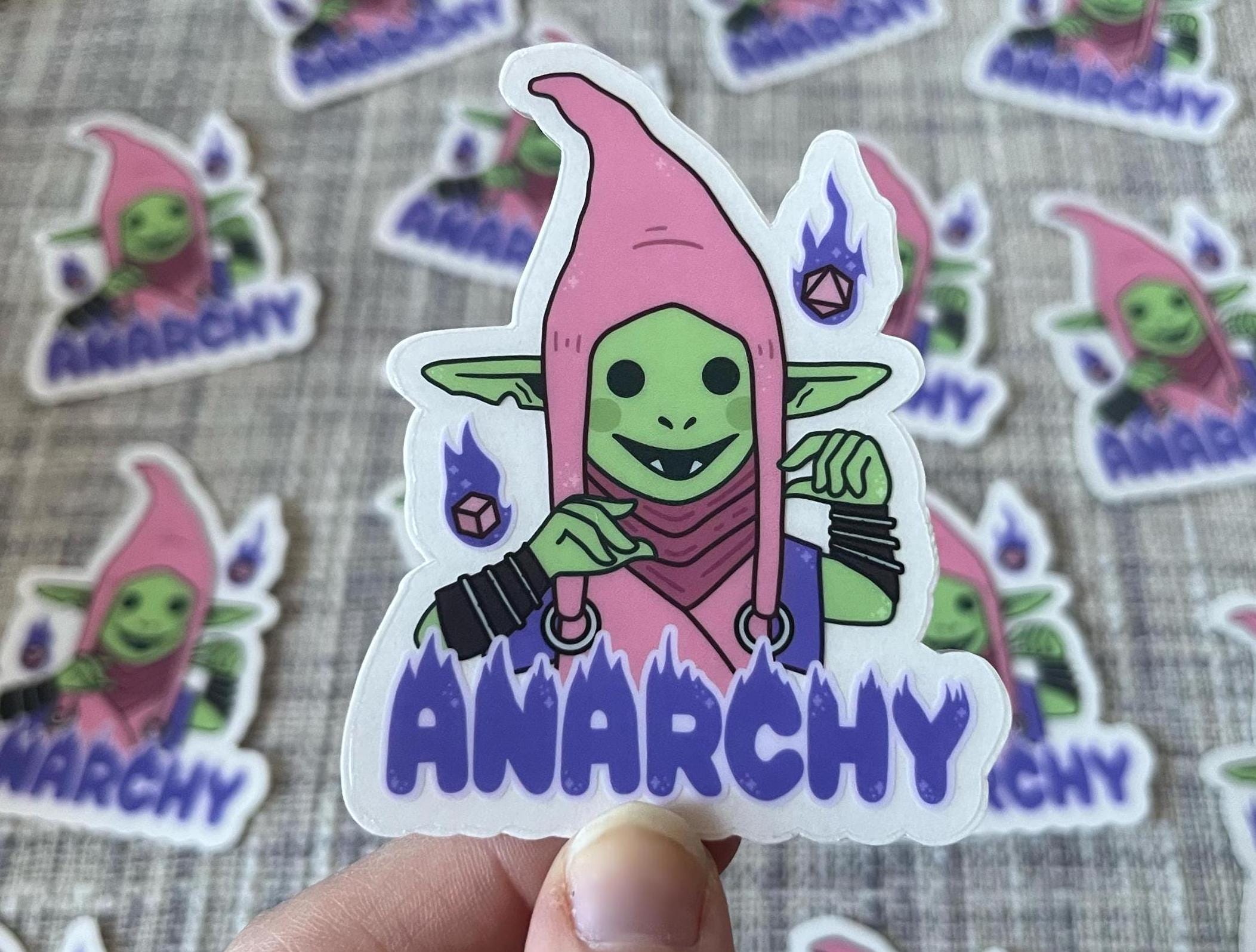 Anarchy Goblin Nilbog Sticker | D&D Clear 3x3 Matte Vinyl | Dnd Chaotic  Evil Dungeons and Dragons Monster Gift Decal | Tabletop RPG Sticker - Etsy
